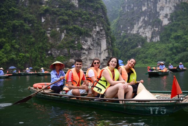 In the  morning : Transfer from Hanoi to Ninh Binh then boat trip in Tam Coc: