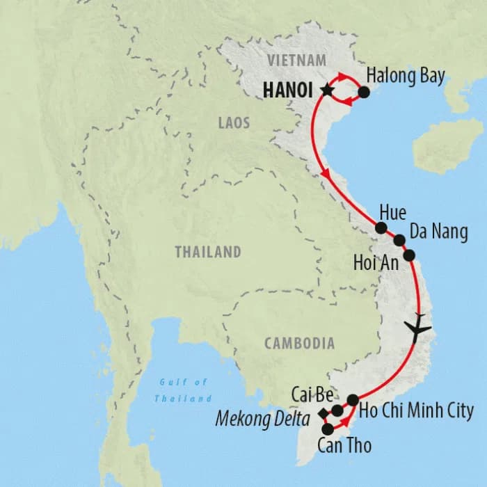 Vietnam Hidden Charm Package tour:12 Days - Route Map